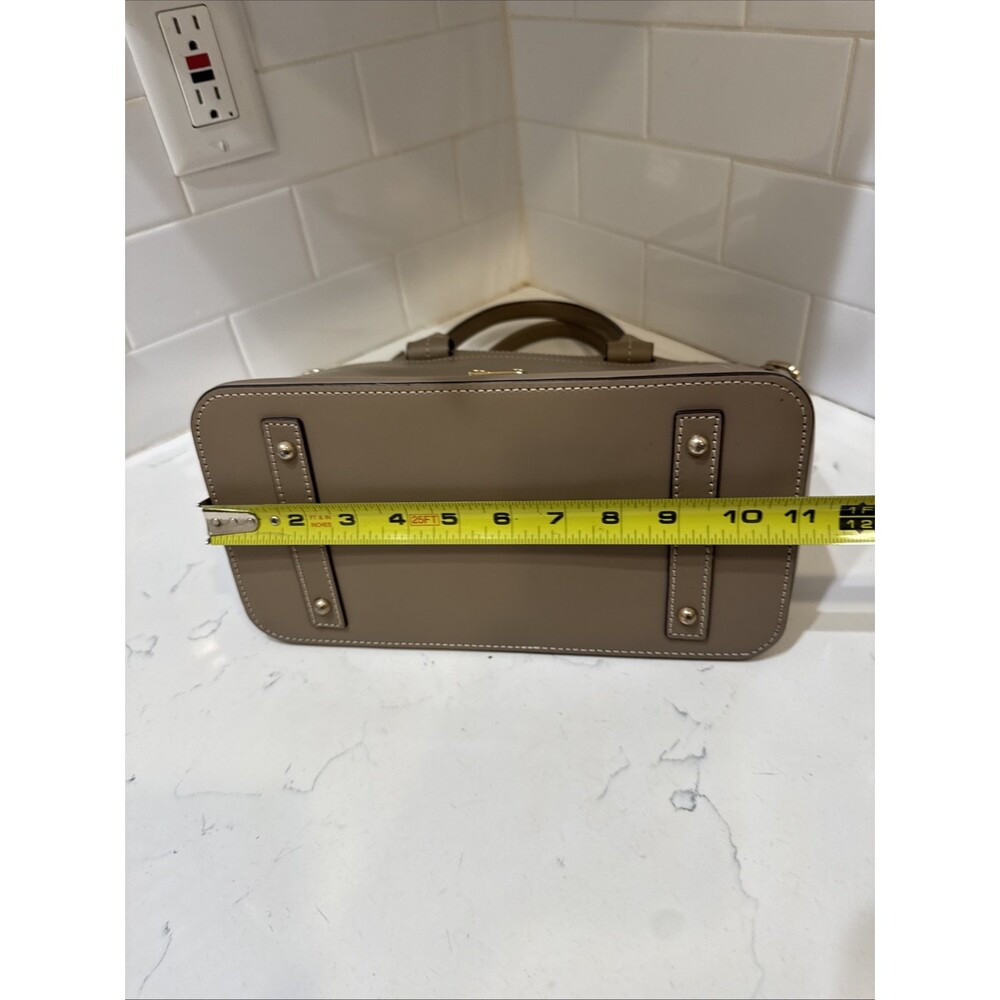 As Is Dooney and Bourke Beacon Light Taupe Leather Satchel Bag - Picture 15 of 17